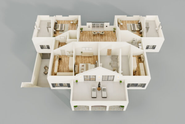 3D Grundriss Villa EG