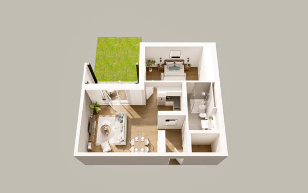 3D Grundriss Wohnung 1
